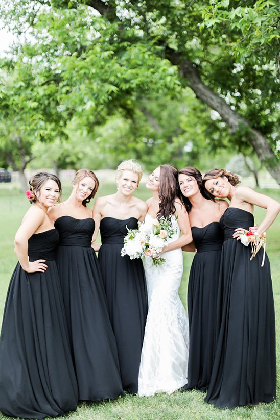 long black bridesmaid dresses @weddingchicks