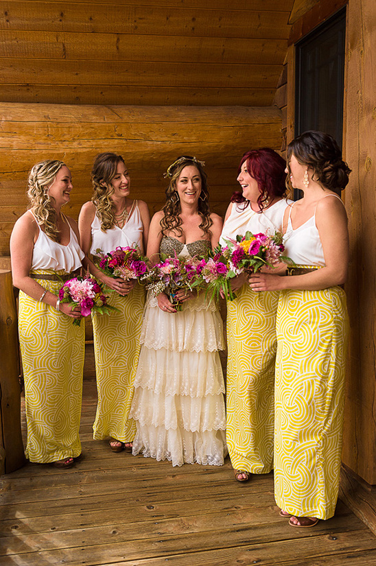 yellow and white bridesmaids