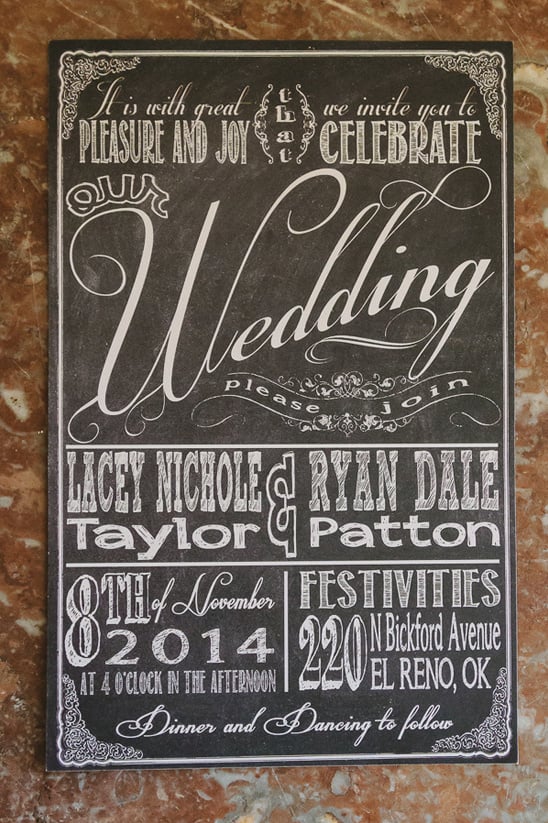 Chalkboard themed wedding invitations @weddingchicks