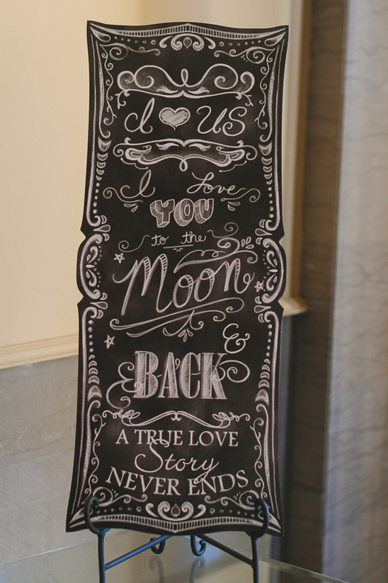 Love you to the moon and back chalkboard sign @weddingchicks