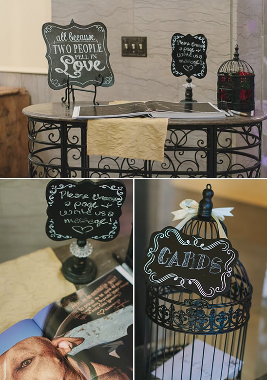guest book table and card bird cage @weddingchicks