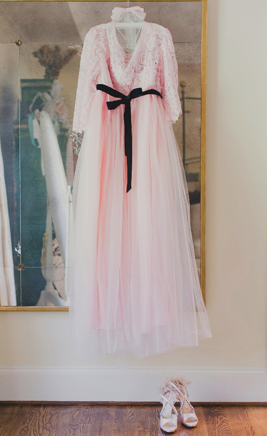soft pink tulle and lace wedding dress from Nostalgia @weddingchicks