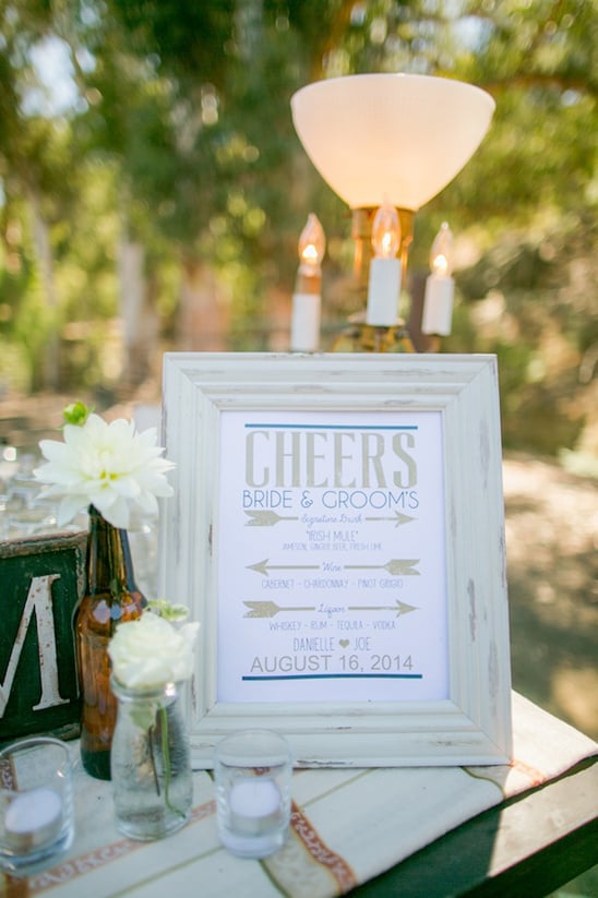 cheers framed bar menu @weddingchicks