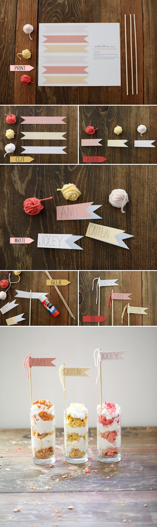 Free Printables | Straw Flag Place Cards