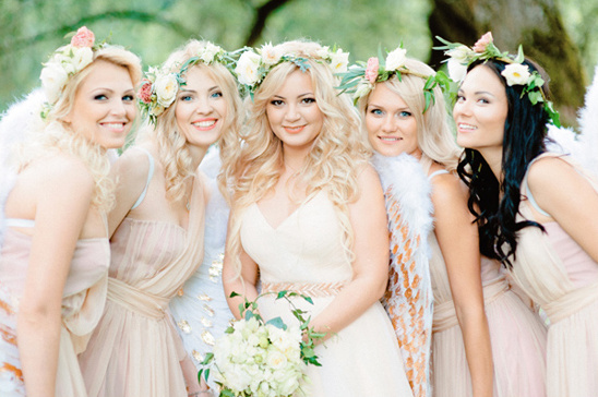 flower halo bridesmaids @weddingchicks