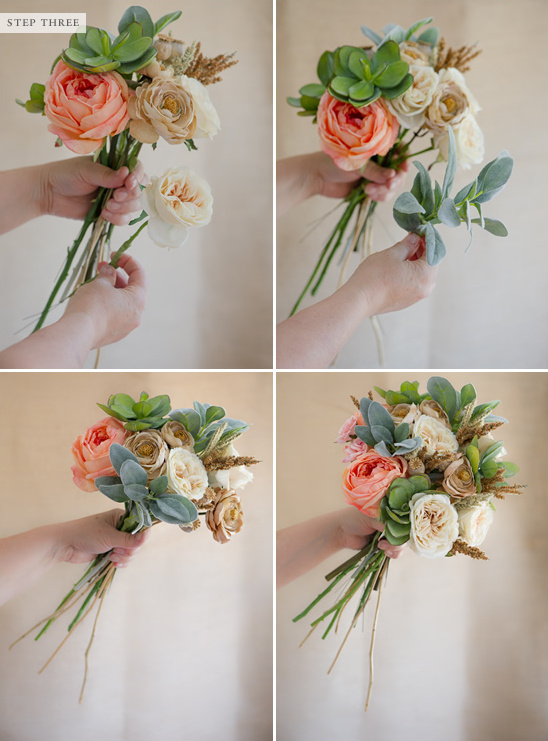 Arranging a beautiful bouquet of fresh flowers step by step