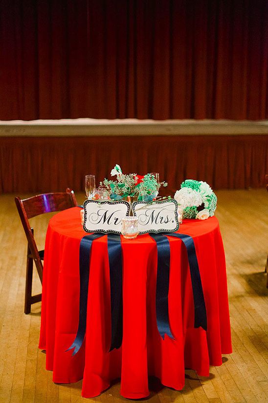 blue and red sweethearts table @weddingchicks