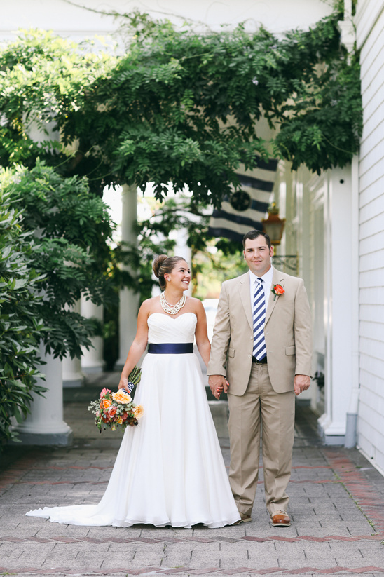 Orange and Navy Country Club Wedding