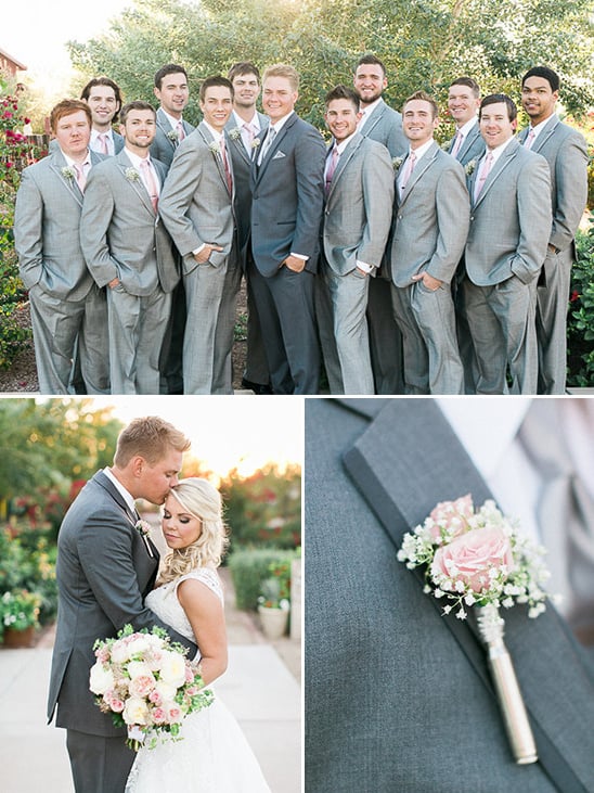 gray and pink groomsman looks @weddingchicks