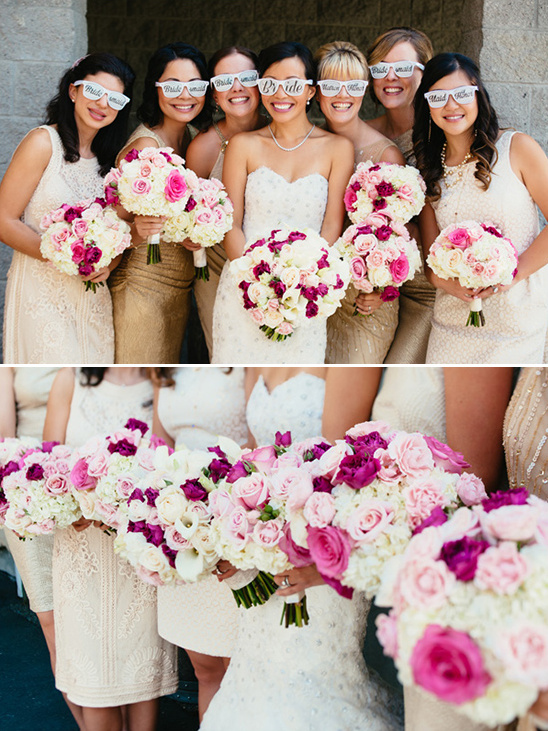 pink and white bouquets @weddingchicks
