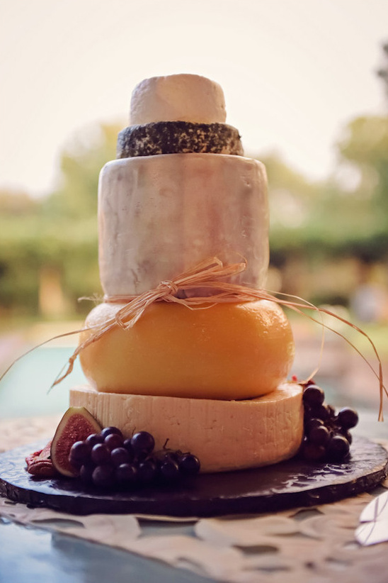 cheese tower wedding cake @weddingchicks