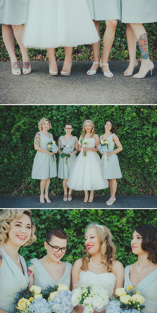 pastel green bridesmaid dresses @weddingchicks