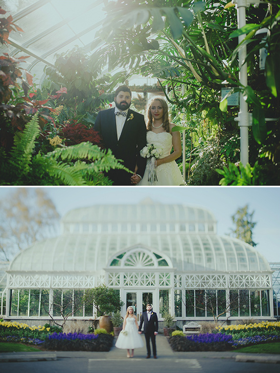 bride and groom green house @weddingchicks