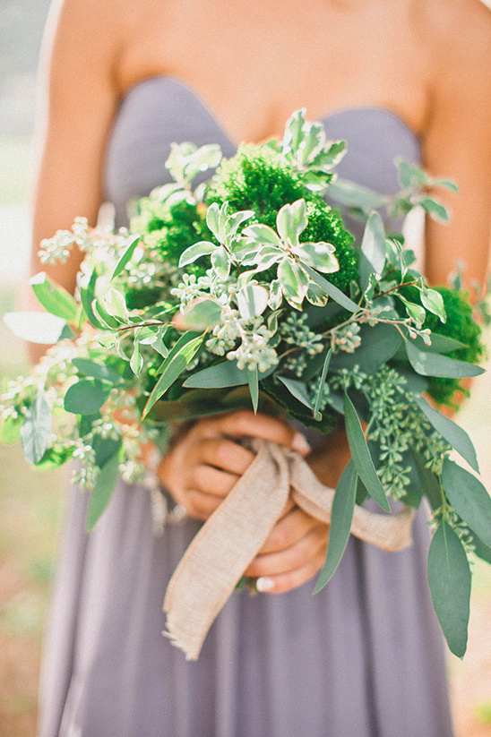 ecalyptus and moss bridesmaid bouquet @weddingchicks
