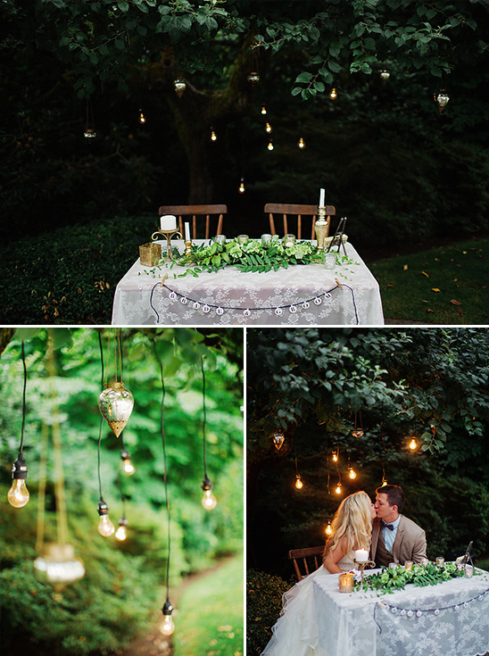 eddison string light lit sweetheart table @weddingchicks