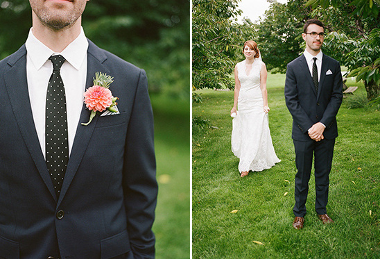 Wedding day: Groom waiting for bride, a beautiful moment