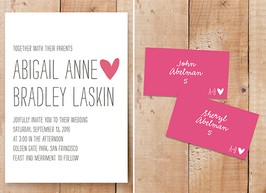 Passing Notes Wedding Invitations by Annie Clark for minted @weddingchicks