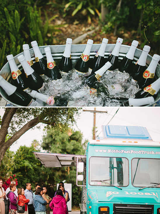 bubbly on ice and food truck dinner @weddingchicks