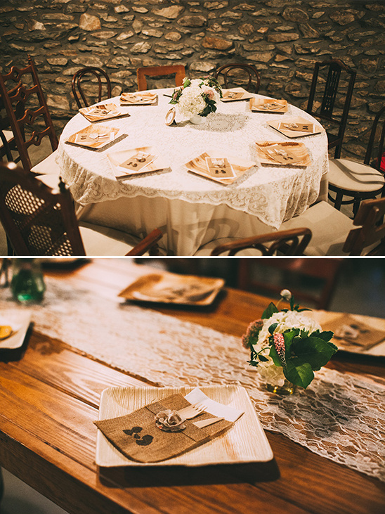 rustic decor accented with lace