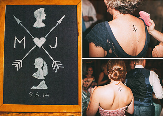 wedding monogram and temporary tattoos