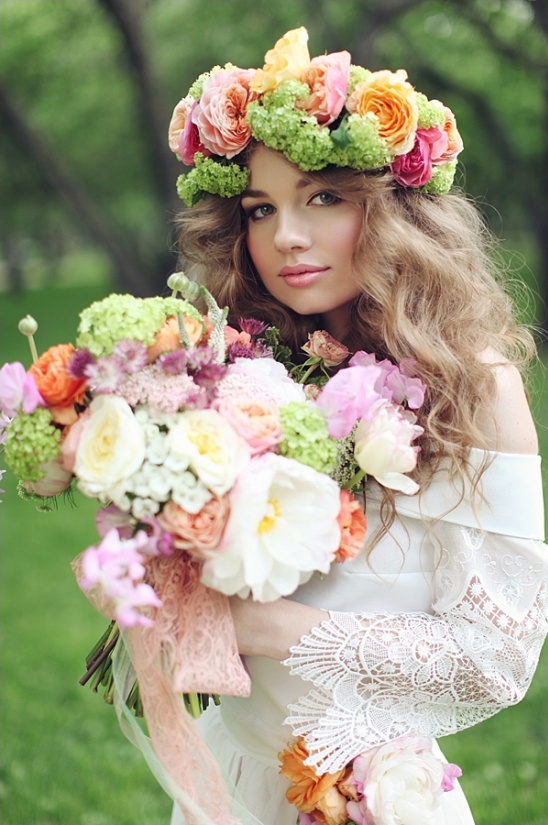 colorful floral crown by Blush Petals