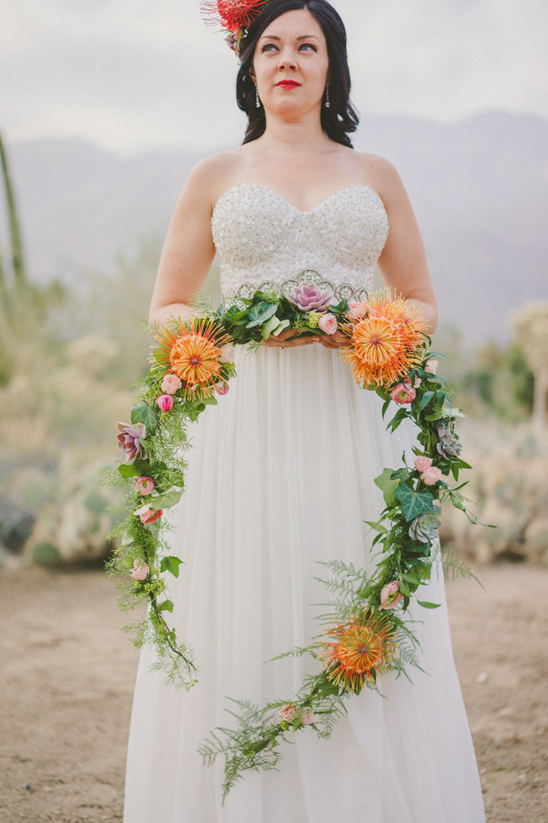 pincushion protea succulent and ivy bridal garland @weddingchicks