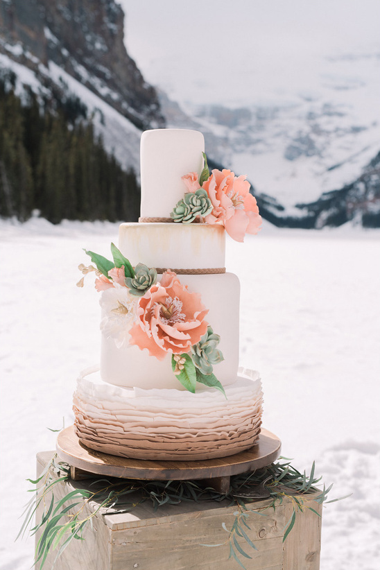 elegant ruffled cake by Whippt Desserts and Catering Inc @weddingchicks