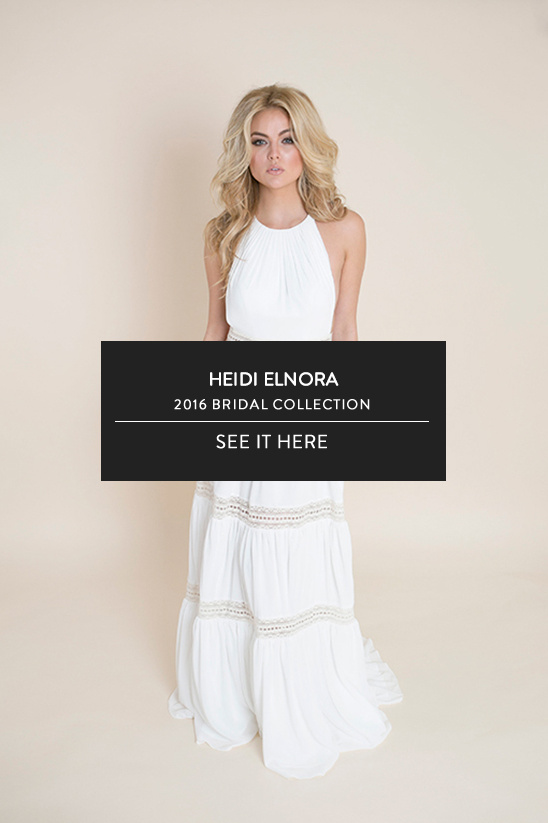 Heidi Elnora 2016 Bridal Collection features a stunning white wedding dress