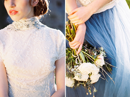 lace and blue tulle detail @weddingchicks