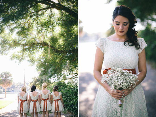 mint and orange bridesmaid dress @weddingchicks