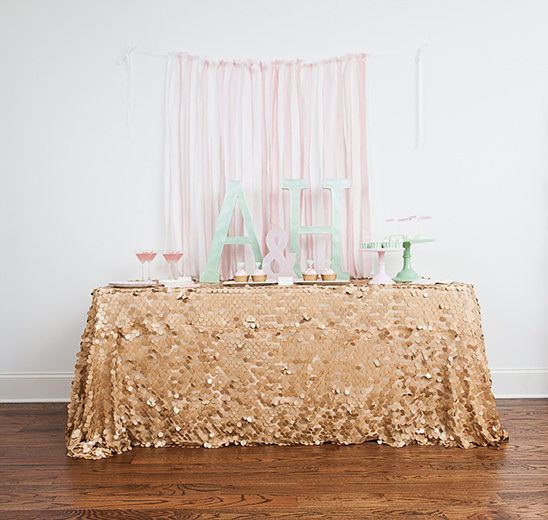 pink gold and mint dessert table from Undercover Hostess @weddingchicks