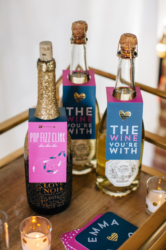 dress up your bubbly with cute bottle tags @weddingchicks