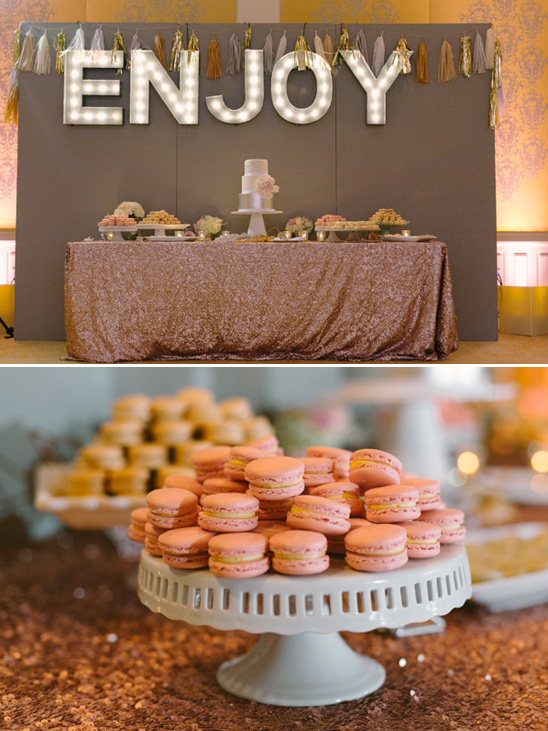 marquee light dessert table backdrop @weddingchicks