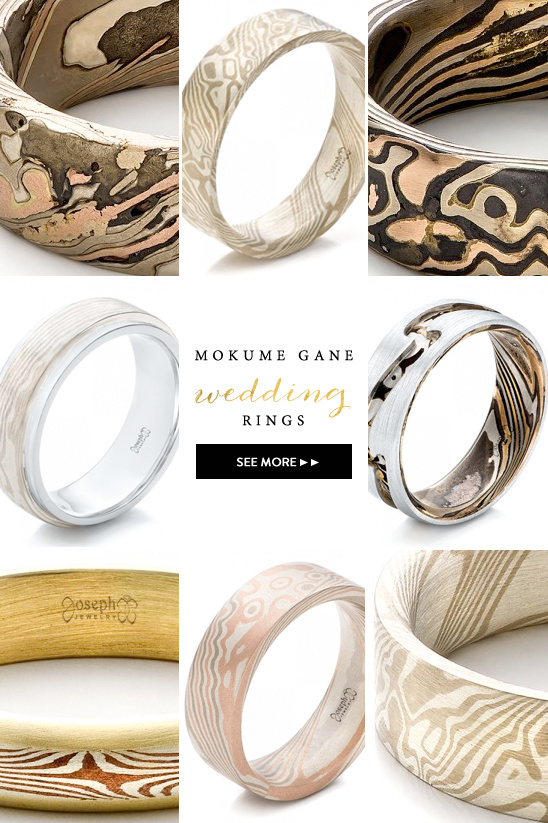 Mokume Gane Engagement Rings from Joseph Jewelry @weddingchicks
