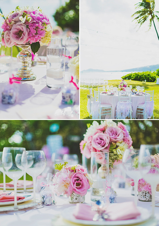 pretty pink wedding table decor @weddingchicks