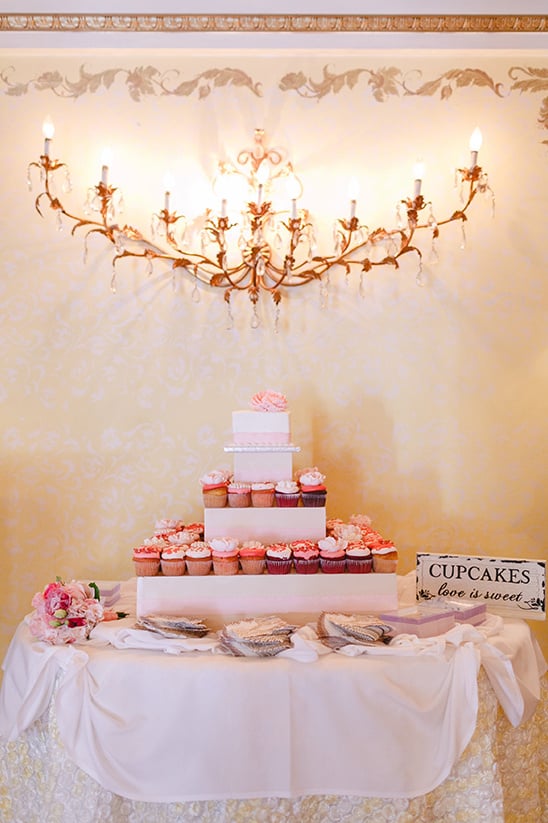 cupcake tower desserts @weddingchicks