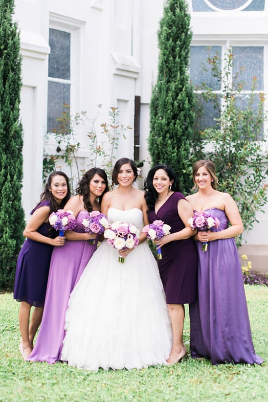 purple bridesmaid dresses @weddingchicks