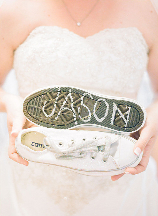 Sparkly converse wedding sneakers @weddingchicks