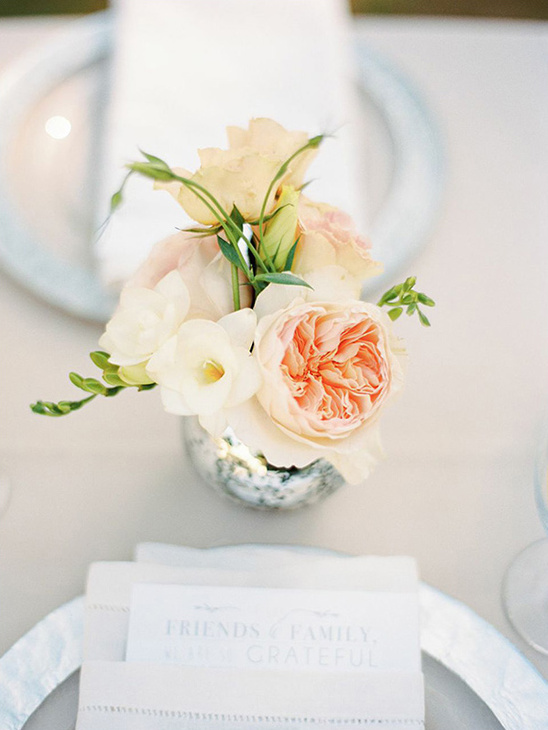 darling little floral centerpieces @weddingchicks