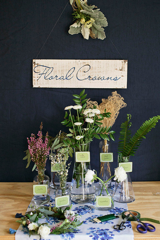 make your own floral crown bridal shower station @weddingchicks