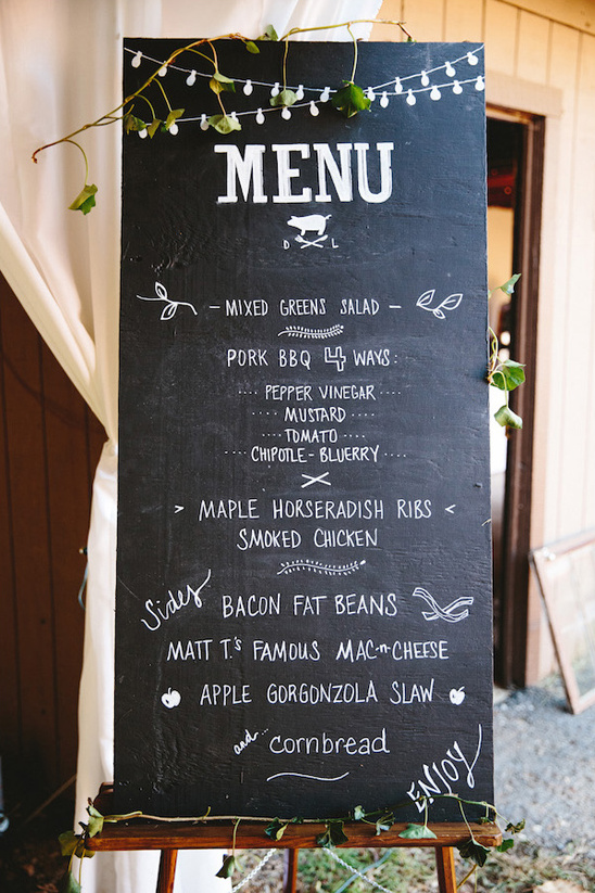 wedding menu chalkboard @weddingchicks