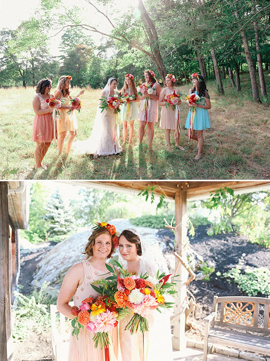 pretty pastel bridesmaid dresses @weddingchicks