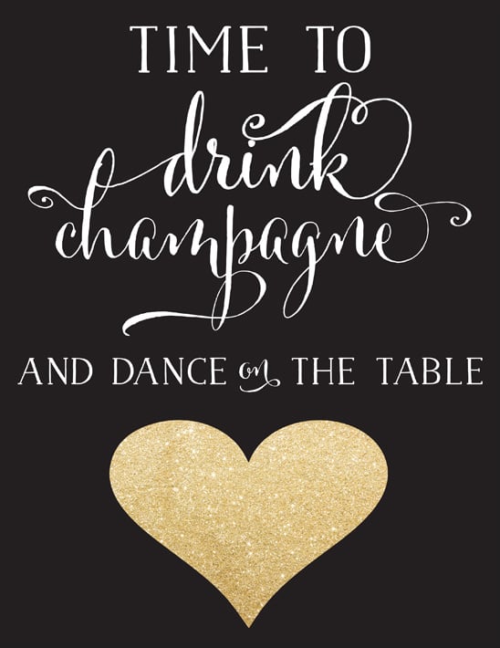 Champagne banner free printable. #alllovesparkles