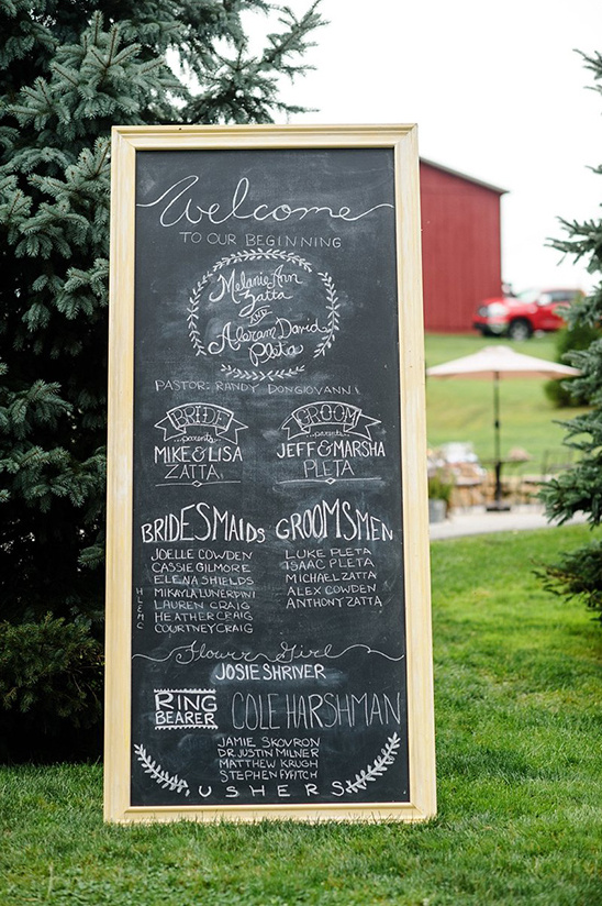 cute chalkboard wedding program @weddingchicks