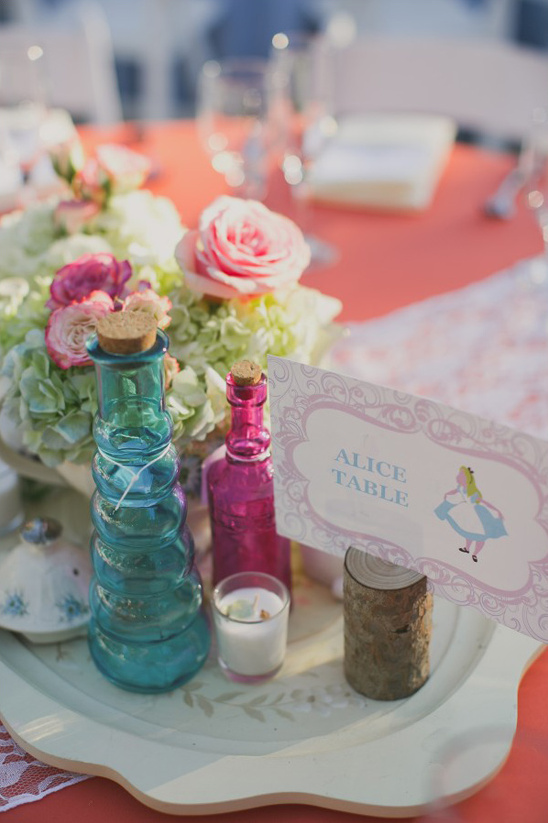 alice in wonderland tea party themed reception @weddingchicks