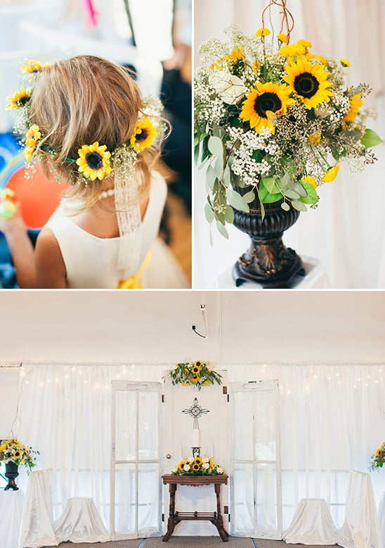 sunflower themed wedding ceremony @weddingchicks