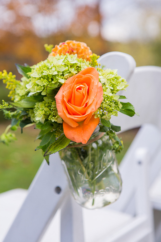 green and orange flowers @weddingchicks
