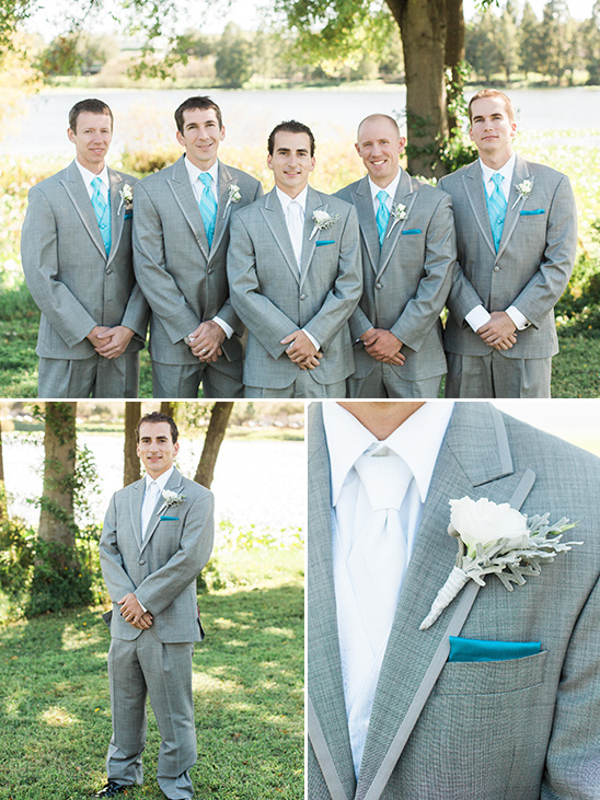 teal and blue groomsman suits @weddingchicks