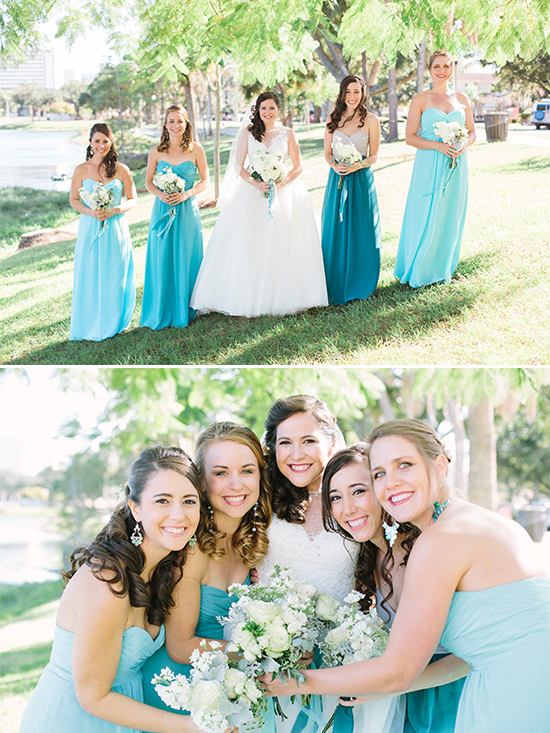 blue bridesmaidd dresses @weddingchicks