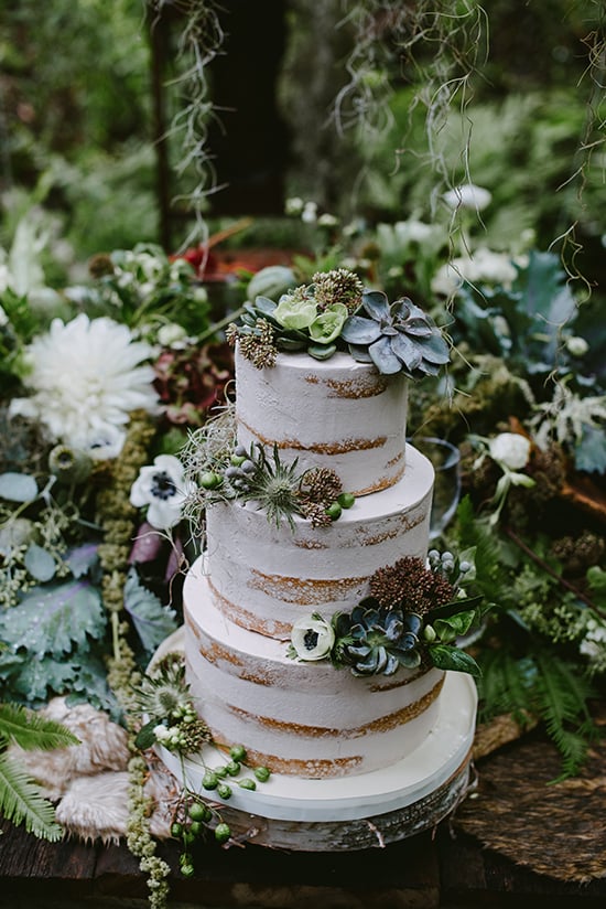 succulent wedding cake @weddingchicks